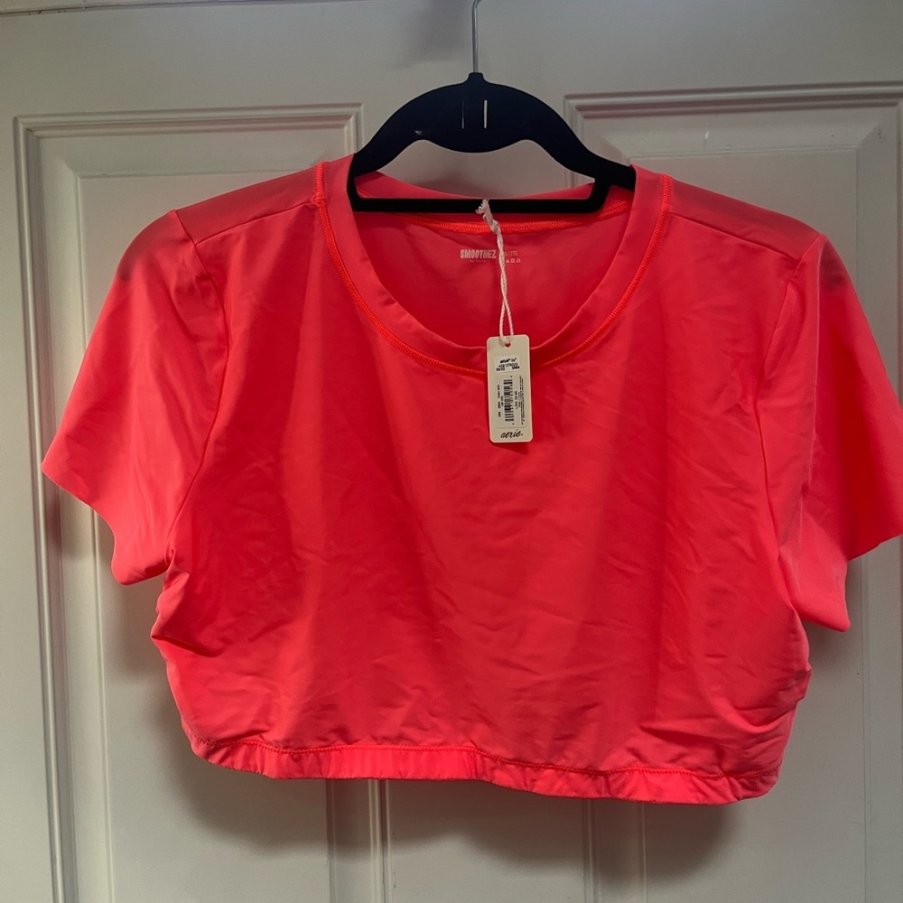 Aerie Bright Pink Crop Top